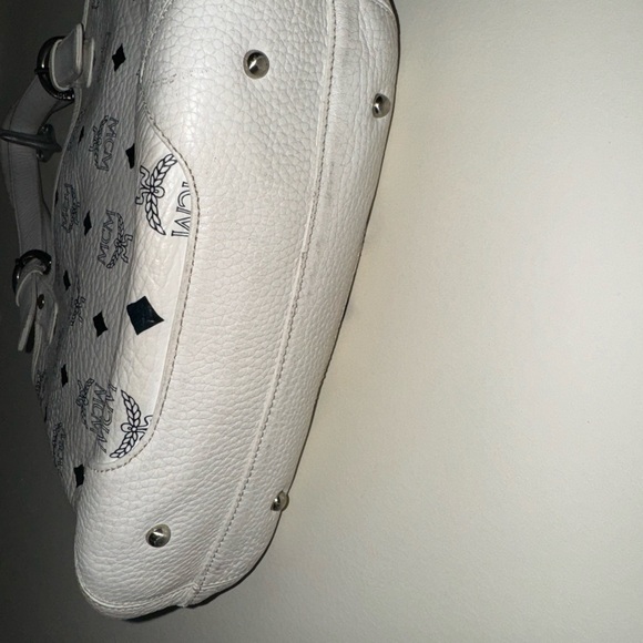 MCM White Logo Print Women's Bag - Picture 5 of 5
